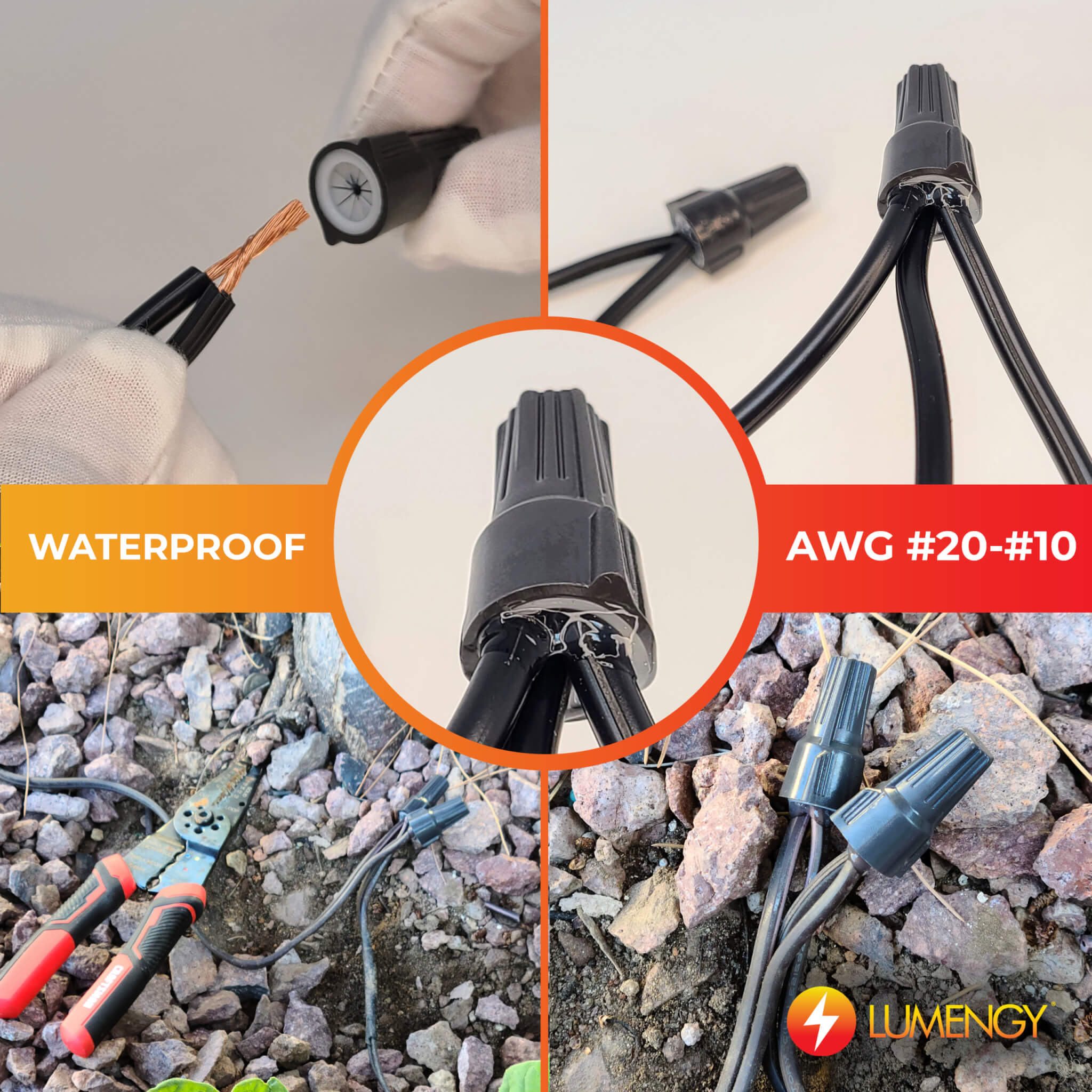 Arne weekend Peep Waterproof Landscape Wire Connectors for 20AWG-10AWG. (50 Pack)