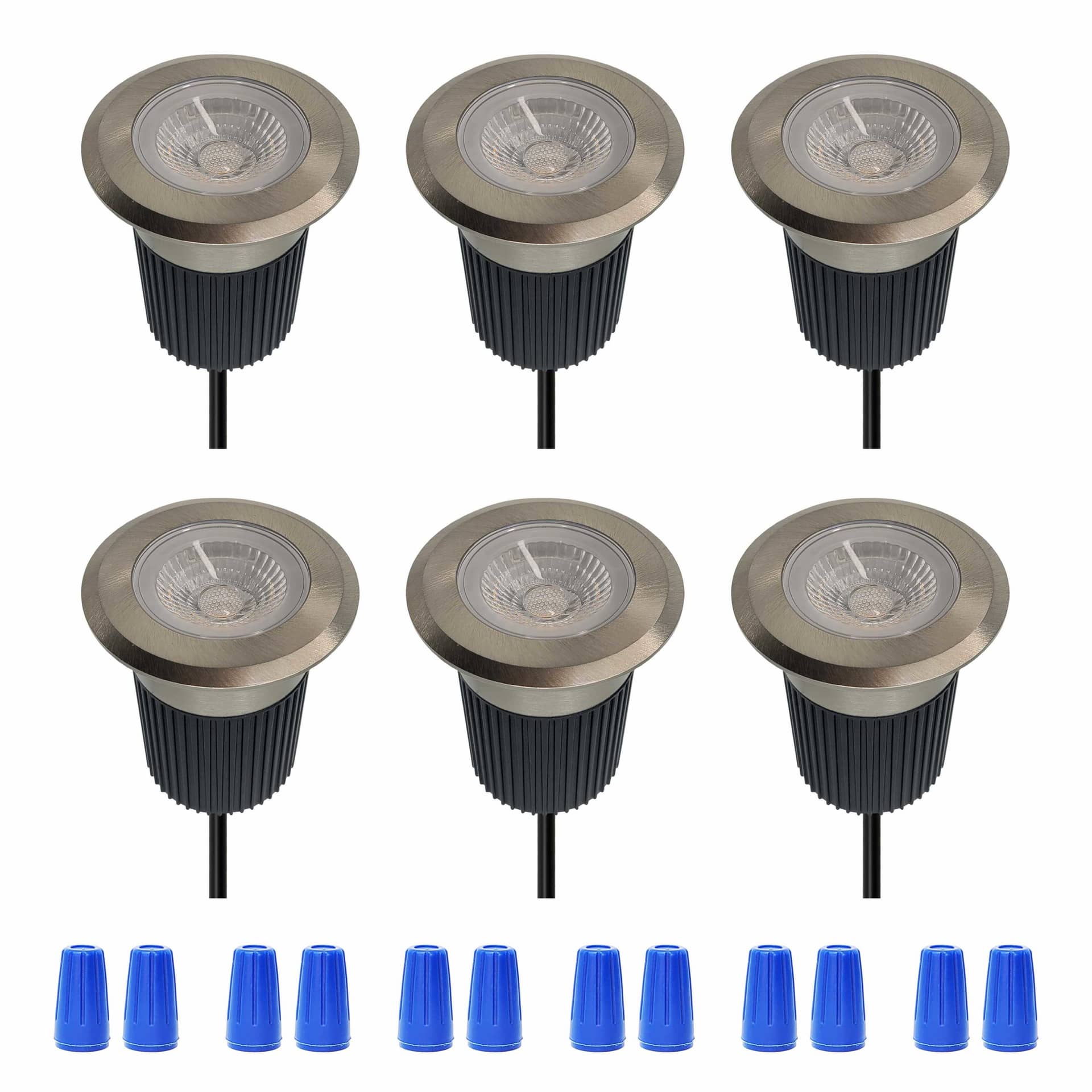 6-Pack 10W LED In-Ground Landscape Lighting, Low Voltage.