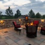 2W LED Hardscape Lights Enhancing Fire Pit Ambiance