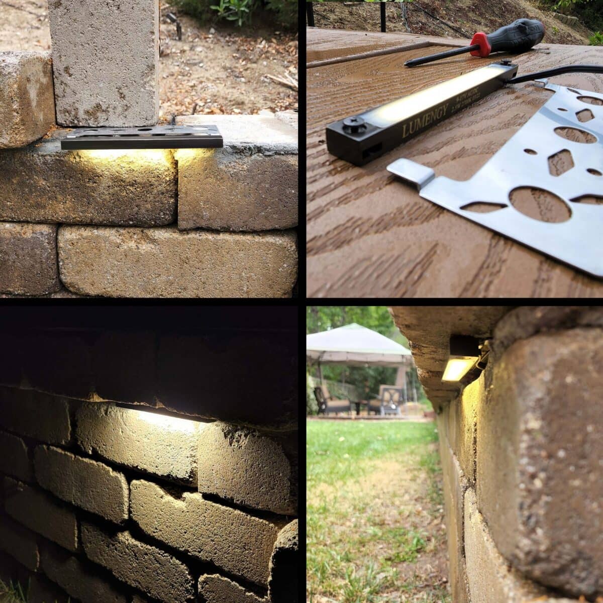 Street atmosphere with Slim 3W Brass Hardscape Lights