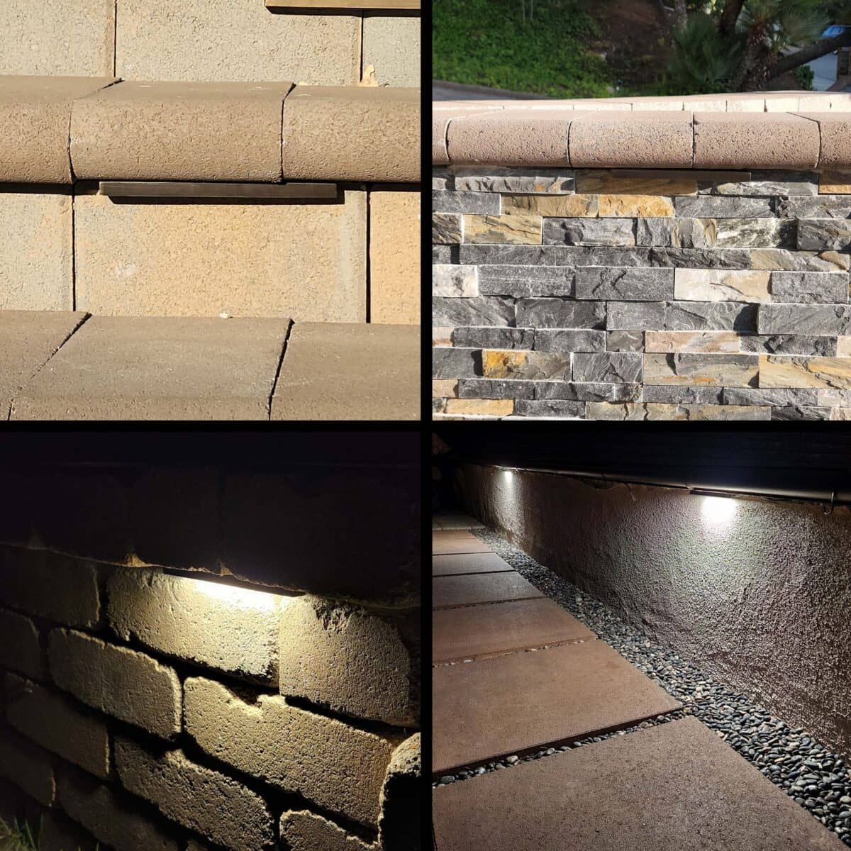 Street atmosphere with Slim 3W Brass Hardscape Lights