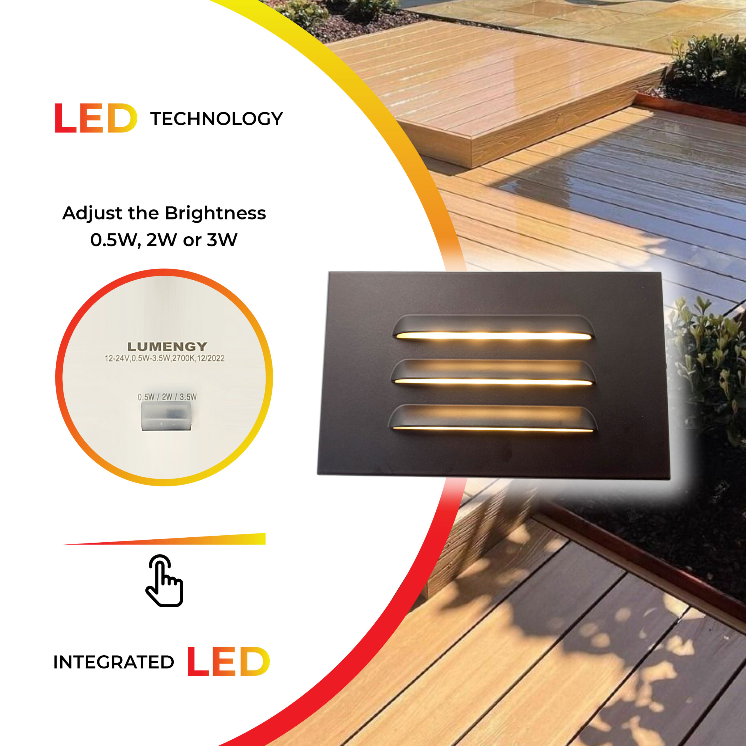 LED Dimmable Recessed Step Light, Landscape louvered Stair Light Outdoor &  Indoor, 3-Way Dimmable, Waterproof & Glare Free
