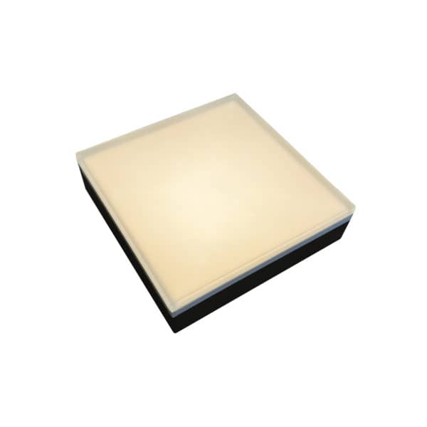 9x9 Inch Glare-Free Paver Light - Waterproof, Drive-Over Rated, 63 LEDs - Warm White - 3 Years Warranty