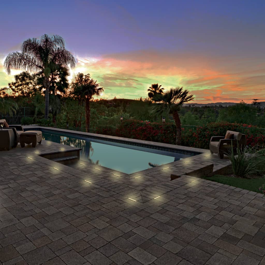 Paver Lights Around Deck Pool - Outdoor Illumination