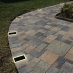 Installed Solar Paver Lights in Round Space
