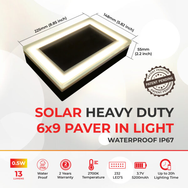 Dimensions of Solar Paver Lights
