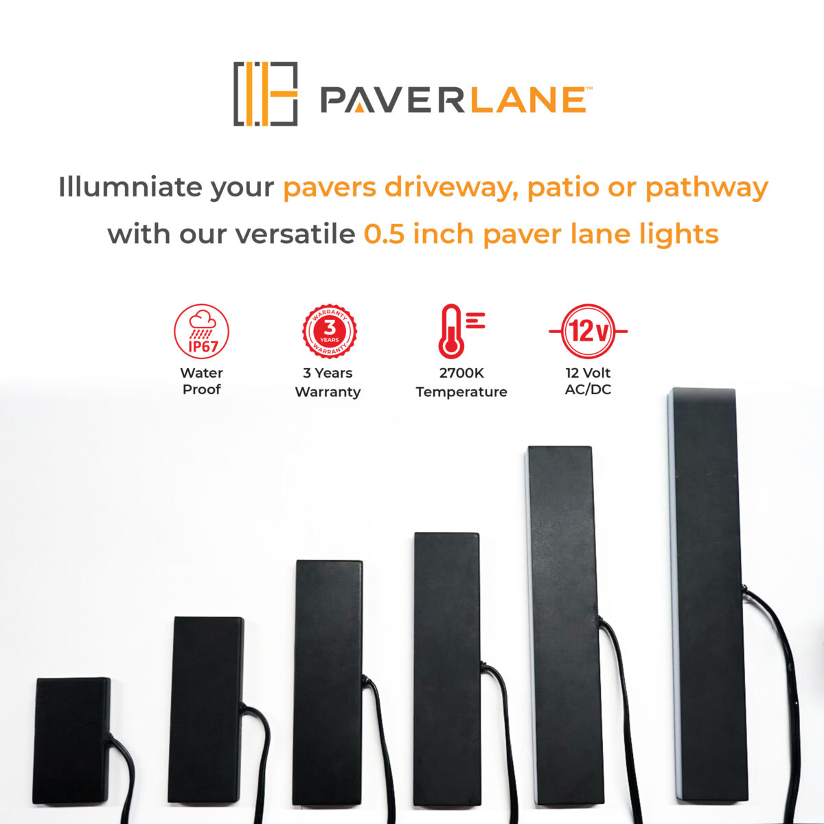 Lumengy Paver Lane Lights: Versatile Design with Black Cable