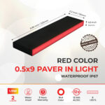 Waterproof Red Paver Light Dimensions - 9-inch Pavers (Fixture Size 0.55x8.85)