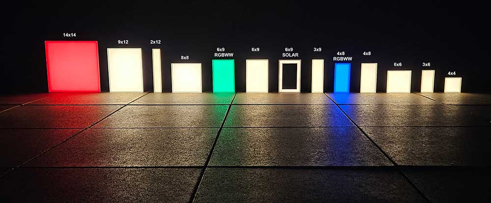 Lumengy's Paver Lights in Various Sizes, Ranging from 4×4 to 14×14