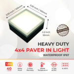 Lumengy 4x4 Paver Light Dimensions.