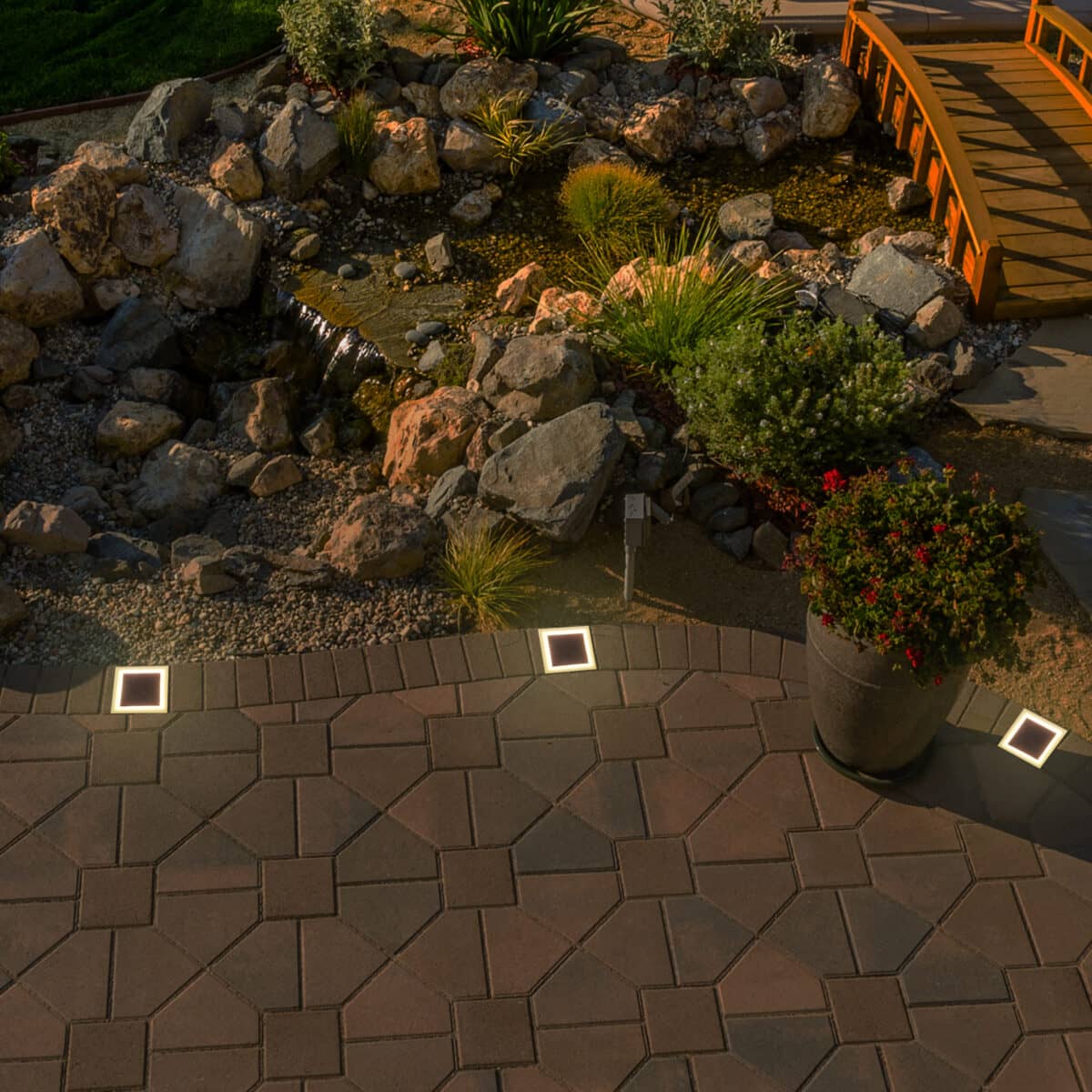 Lumengy 4x4 Solar Paver Lights 4-pack provides an eco-friendly and efficient lighting solution for outdoor spaces.