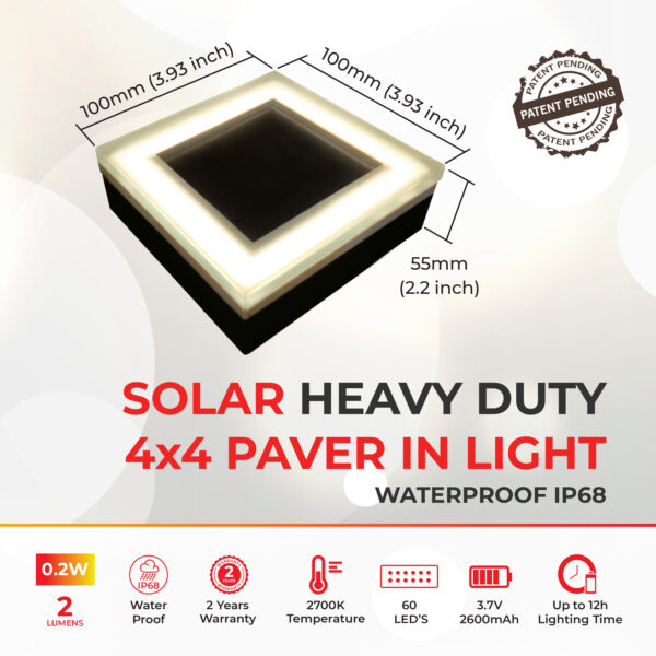 Solar Paver Light 4x4 Dimensions - Accurate Size Information