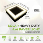 Solar Paver Light 4×4 inch, 2700K Up to 12 Hours of Continuous Lighting, Stainless Steel, Glare-Free for Driveways & Garden, Waterproof & Drive-Over - Image 3