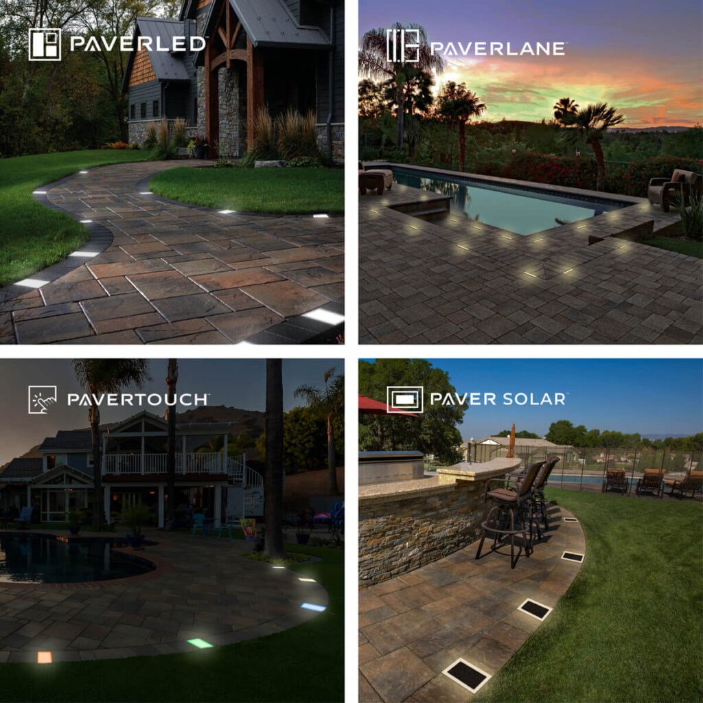 Four types of Lumengy paver lights – LED, Lane, Touch, and Solar