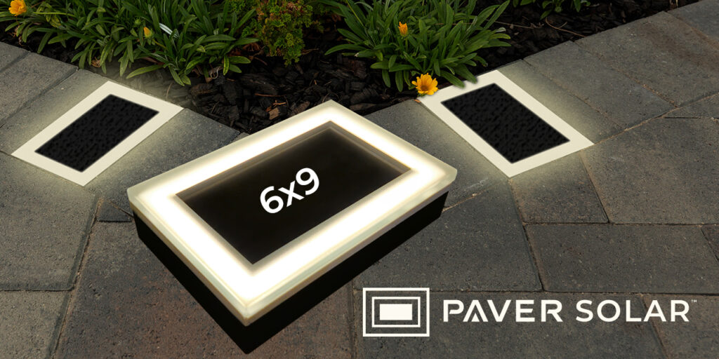 A photo of PAVER SOLAR lights in 6x9 and 4x4 sizes.