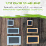6-Pack Solar Paver Light 4×4 inch, Up to 12 Hours of Continuous Lighting, Stainless Steel, Glare-Free for Driveways & Garden, Waterproof & Drive-Over - Image 11