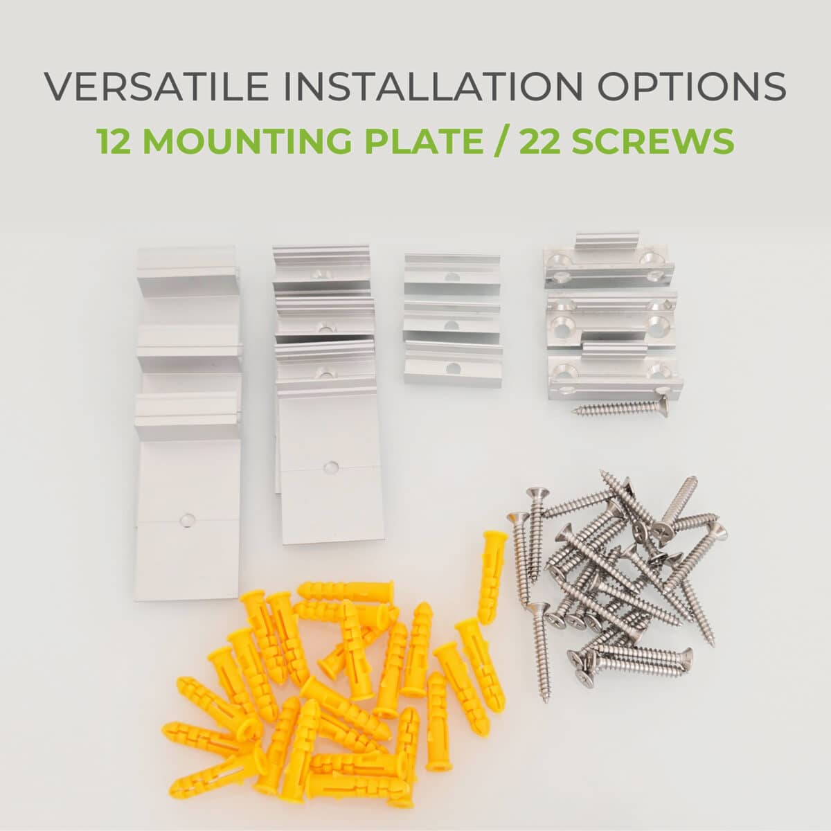Versatile Installation Options - 12 Mounting Plate with 22 Screws for Flexible and Secure Lighting