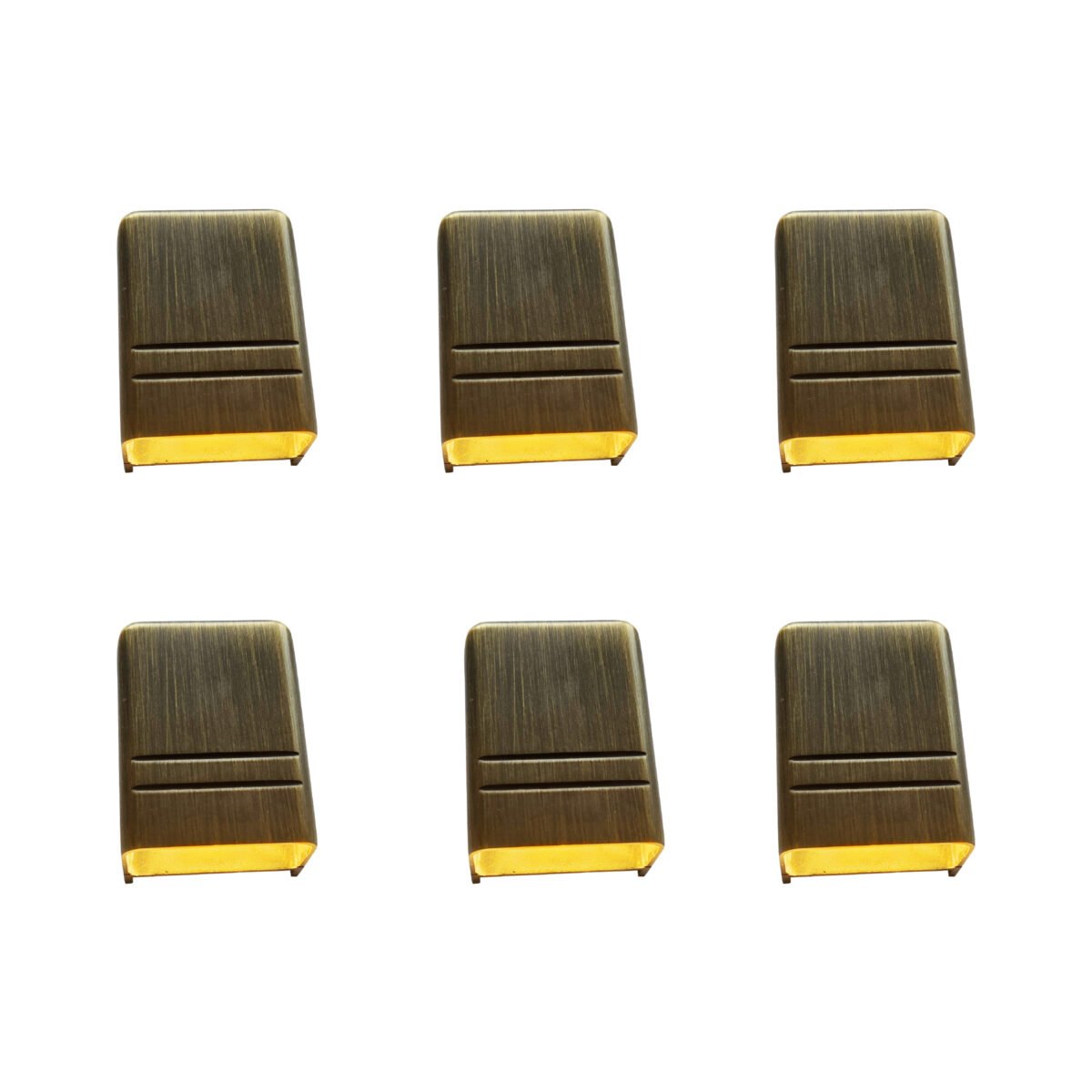 Mini Deck Down Light, For Steps, Posts, Fence, Walls, 12V Low Voltage, IP67 Waterproof, Solid Brass, Warm White 2700K (6-Pack) - Image 1