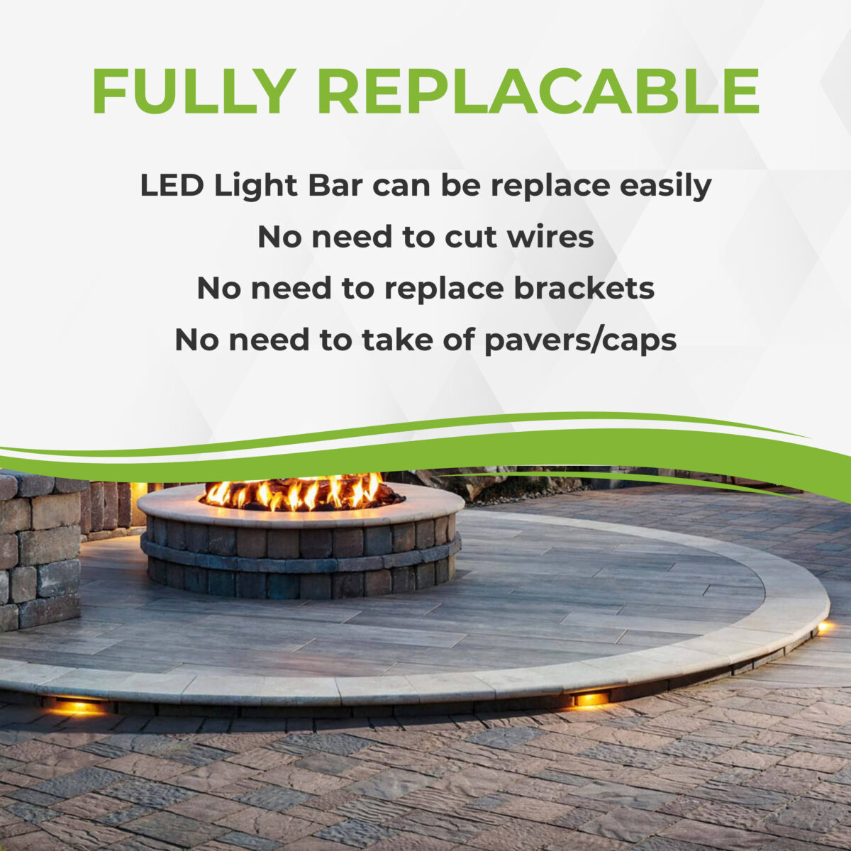 12 inch LED Hardscape Light, 1-4 Watts Dimmable, Easy Replaceable Feature, 3 Mounting Plates For Retaining Walls & Outdoor Paver Steps Lighting, 50K Hours Lifespan, Black Finish (6-pack) - Image 6