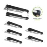 7 inch LED Hardscape Light, 1-3 Watts Dimmable, Easy Replaceable Feature, 3 Mounting Plates For Retaining Walls & Outdoor Paver Steps Lighting, 50K Hours Lifespan, Black Finish (6-pack)