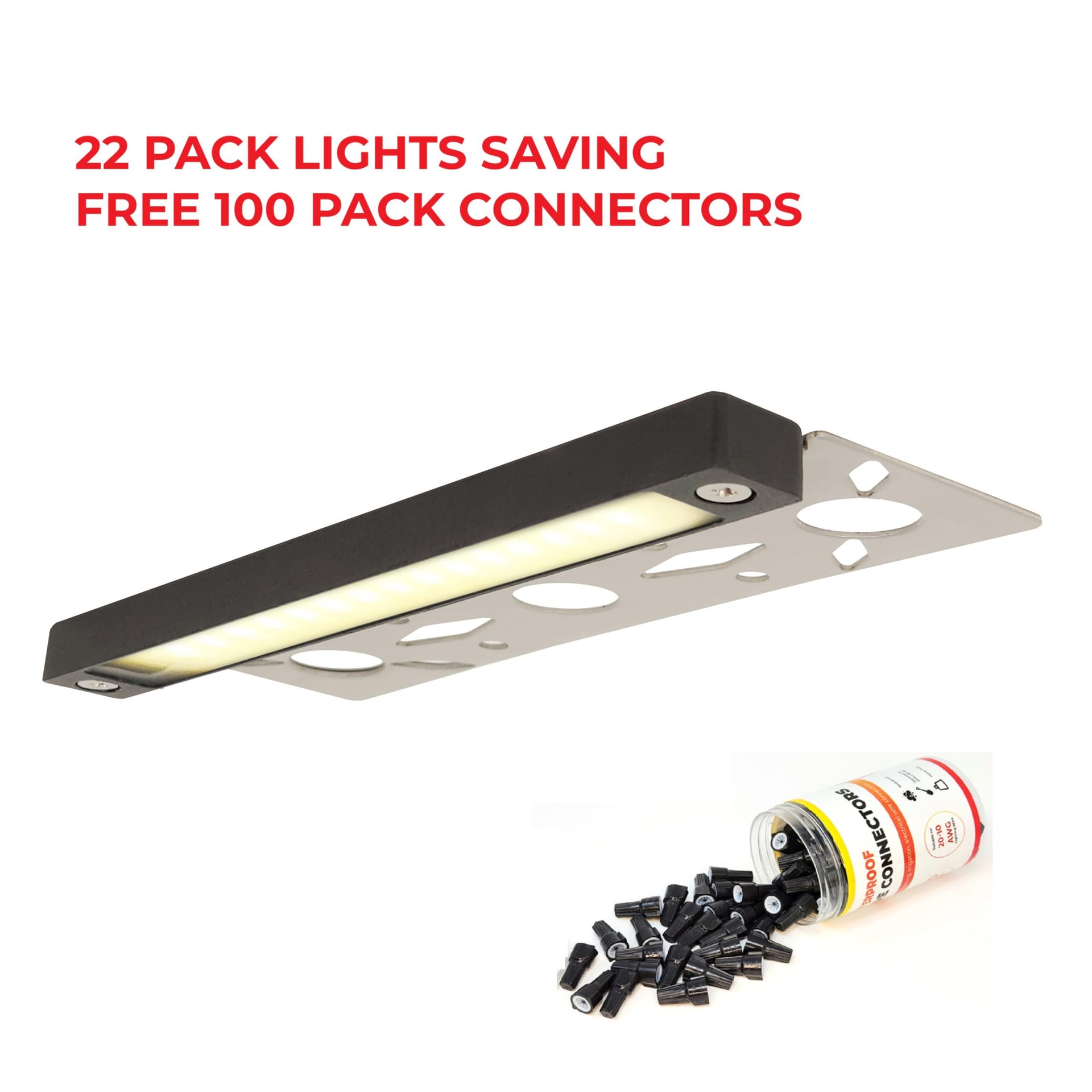 NEW-FALCON-LISTING-IMAGE-6 - Copy 22-Pack - 7 inch 3w Super Slim Aluminum LED Hardscape lights, 2700K, For Retaining Walls, Paver Steps & Ceiling - Image 1