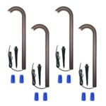 3W LED Landscape Bollard Path Light, Modern Curved Design, 12V Low Voltage, IP67 Waterproof, for Pathways, Driveways and Walkways, Brown Finish (4 Pack)