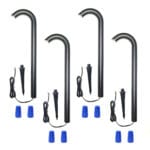 3W LED Landscape Bollard Path Light, Modern Curved Design, 12V Low Voltage, IP67 Waterproof, for Pathways, Driveways and Walkways, Black Finish (4 Pack)