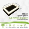 Solar Paver Light 4×8 inch, 2700K Warm White, Up to 12 Hours of Continuous Lighting, Stainless Steel, Glare-Free for Driveways & Garden, Waterproof & Drive-Over - Image 2