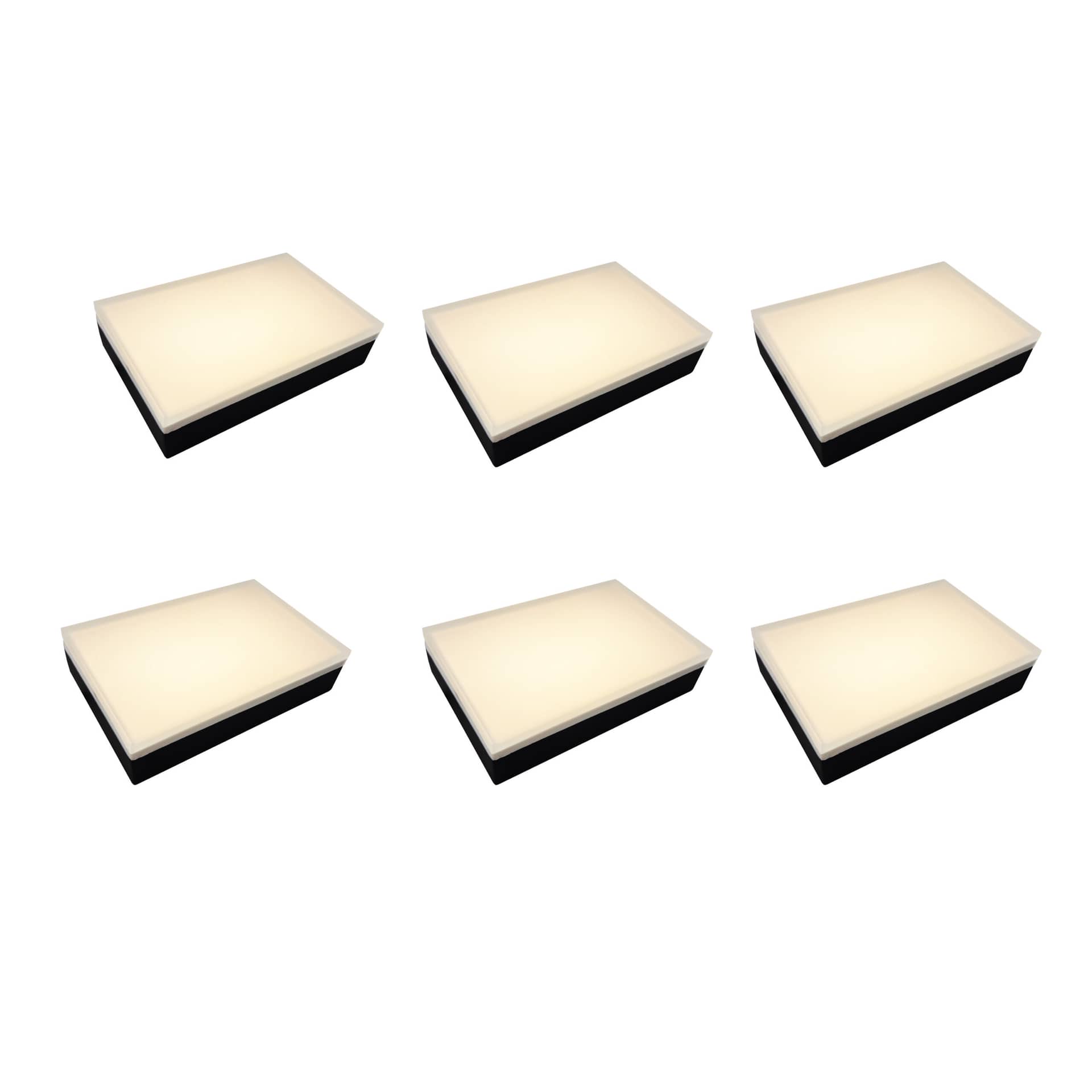 6PACK-scaled-1.jpg 6-Pack Paver Light 6×9 Inch, 2700K Brick Lighting For Pavers, Driveway, Pathway Patio, & Garden, 12V Waterproof IP67, Drive-Over Rated - Image 1