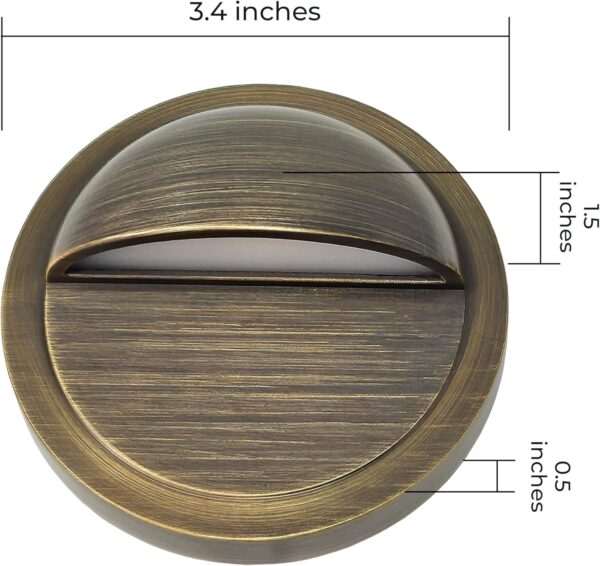 1-4 Watts Half Moon Deck Light For Low Voltage Landscape Lighting Dimmable 4-Way Brightness Solid Brass (6-Pack) - Image 4