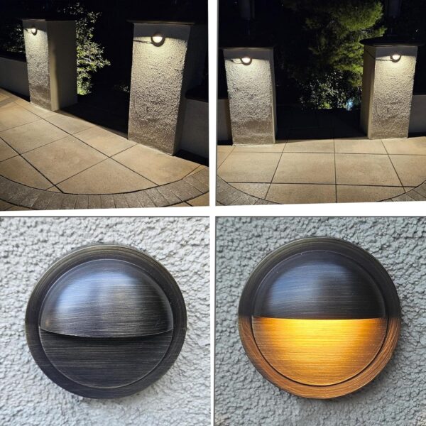 1-4 Watts Half Moon Deck Light For Low Voltage Landscape Lighting Dimmable 4-Way Brightness Solid Brass (6-Pack) - Image 7