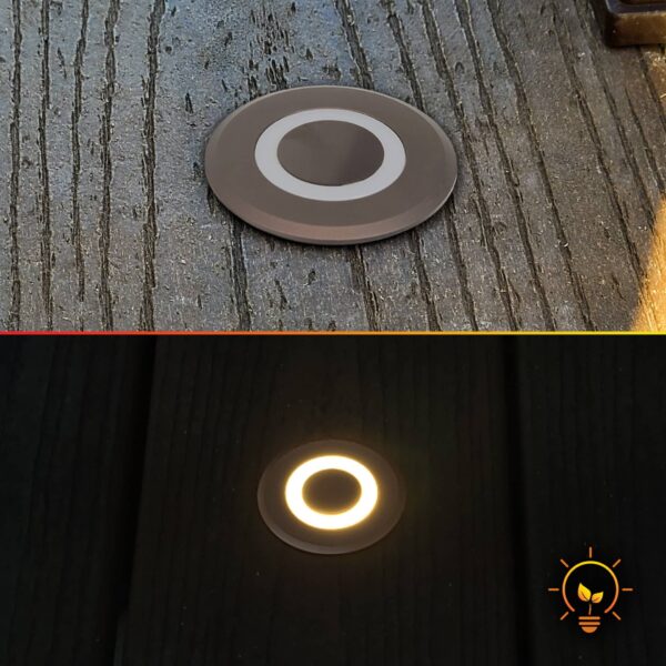 LED In-Ground Pavers Ambiance Lights, Ring Light Effect. Ideal for Decks, Driveways, Patios, Brown Color, 6-Pack - Image 8