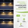 7 inch LED Hardscape Light, 1-3 Watts Dimmable, 2700K, Easy Replaceable Feature, 3 Mounting Plates For Retaining Walls & Outdoor Paver Steps Lighting, 50K Hours Lifespan, Black Finish (6-pack) - Image 4