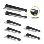 7 inch LED Hardscape Light, 1-3 Watts Dimmable, 5000K, Easy Replaceable Feature, 3 Mounting Plates For Retaining Walls & Outdoor Paver Steps Lighting, 50K Hours Lifespan, Black Finish (6-pack)