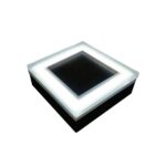 Solar Paver Light 4×4 inch, 5000K Up to 12 Hours of Continuous Lighting, Stainless Steel, Glare-Free for Driveways & Garden, Waterproof & Drive-Over
