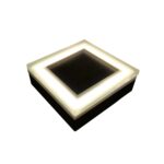 Solar Paver Light 4×4 inch, 2700K Up to 12 Hours of Continuous Lighting, Stainless Steel, Glare-Free for Driveways & Garden, Waterproof & Drive-Over