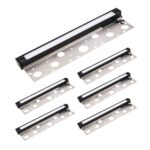 12 inch LED Hardscape Light, 1-4 Watts Dimmable, 2700K, Easy Replaceable Feature, 3 Mounting Plates For Retaining Walls & Outdoor Paver Steps Lighting, 50K Hours Lifespan, Black Finish (6-pack)