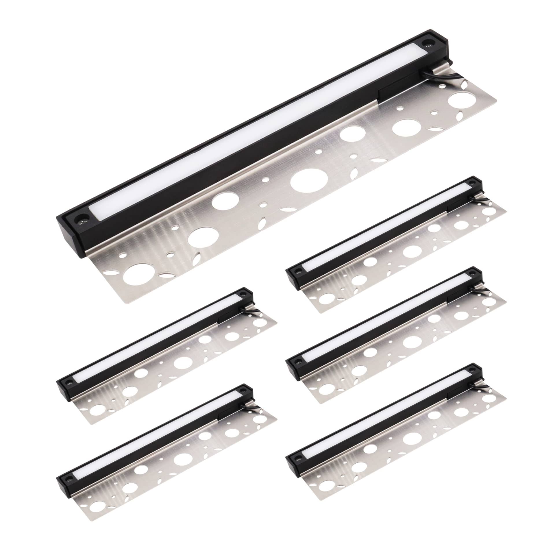 Lumengy-Hardscape-LED-lights-1-scaled-1.jpg 12 inch LED Hardscape Light, 1-4 Watts Dimmable, 2700K, Easy Replaceable Feature, 3 Mounting Plates For Retaining Walls & Outdoor Paver Steps Lighting, 50K Hours Lifespan, Black Finish (6-pack) - Image 1