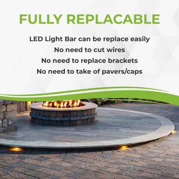 12 inch LED Hardscape Light, 1-4 Watts Dimmable, 2700K, Easy Replaceable Feature, 3 Mounting Plates For Retaining Walls & Outdoor Paver Steps Lighting, 50K Hours Lifespan, Black Finish (6-pack) - Image 6