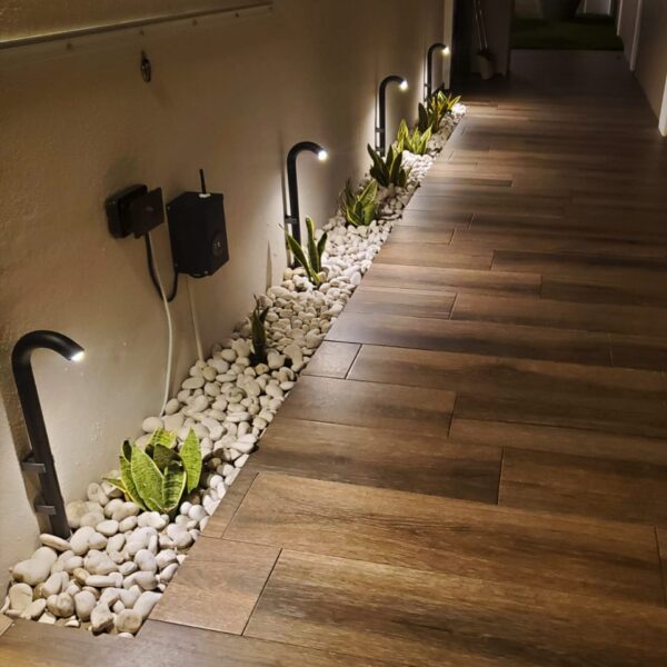 3W LED Landscape Bollard Path Light, Modern Curved Design, 12V Low Voltage, IP67 Waterproof, for Pathways, Driveways and Walkways, Black Finish (4 Pack) - Image 3