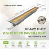 Deck & Paver Light 0.5x12 Inch 2700K For Driveway, Pathway, Patio & Garden, 12V Waterproof  IP68, Drive-Over Rated, Stainless Steel Finish - Image 3
