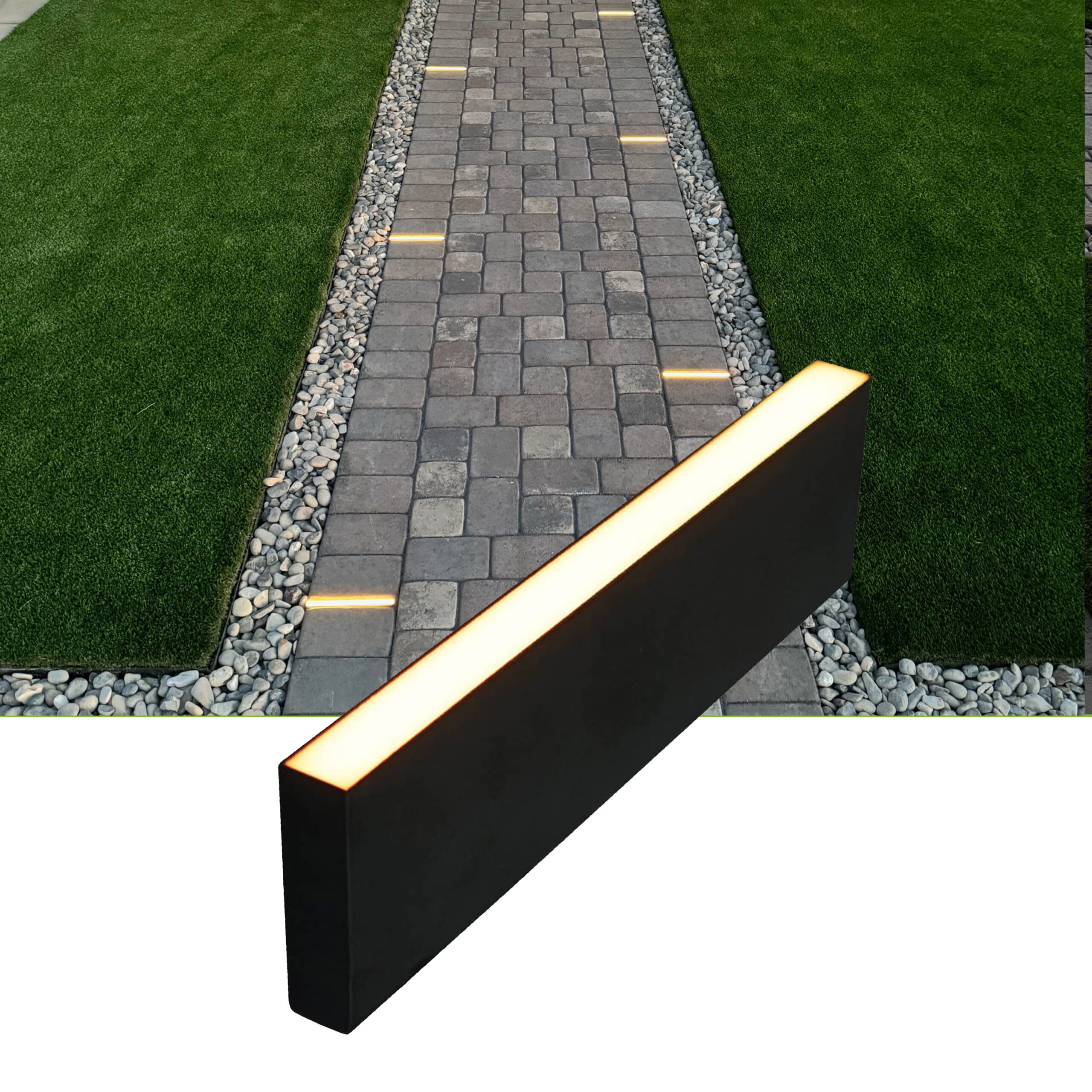 NEW MAIN IMAGE PAVER LIGHT3 Paver Light 0.5x8 Inch 2700K Brick Lighting For Pavers, Driveway, Pathway Patio, & Garden, 12V Waterproof IP67, Drive-Over Rated - Image 1
