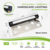 7 inch LED Hardscape Light, 1-3 Watts Dimmable, 5000K, Easy Replaceable Feature, 3 Mounting Plates For Retaining Walls & Outdoor Paver Steps Lighting, 50K Hours Lifespan, Black Finish - Image 2