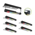 7″ LED Hardscape Light, RGBWW Dimmable, 2700K, Replaceable, 3 Mounting Plates, Retaining Wall & Step Light, Black, 6-Pack