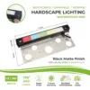 7″ LED Hardscape Light, RGBWW Dimmable, 2700K, Replaceable, 3 Mounting Plates, Retaining Wall & Step Light, Black - Image 2